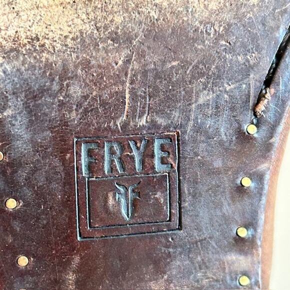 Frye Melissa Button Back  Zipper Brown Leather Riding Boots, size 6 - Picture 11 of 14